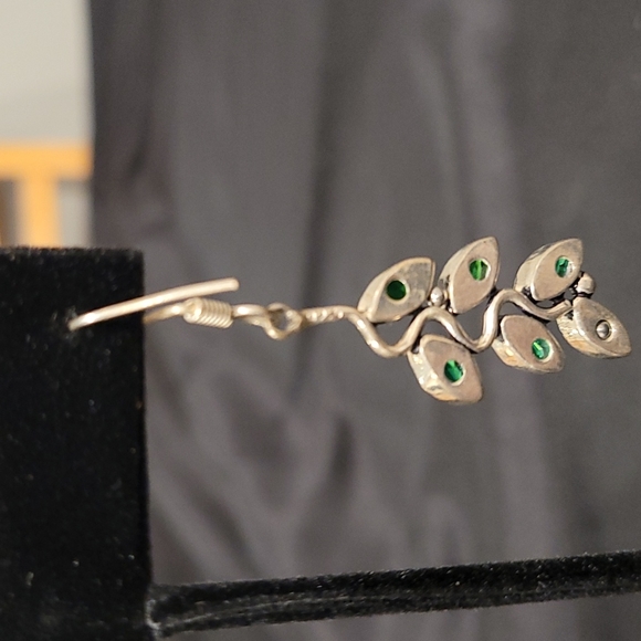 Green Quartz & Sterling Silver Earrings - Picture 3 of 4
